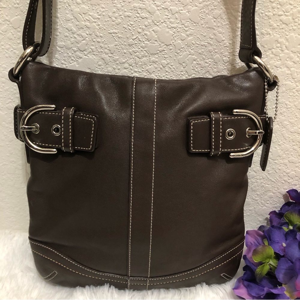 COACH Vintage soho Slim Duffle leather shoulder bag #1453 - Picture 2 of 14